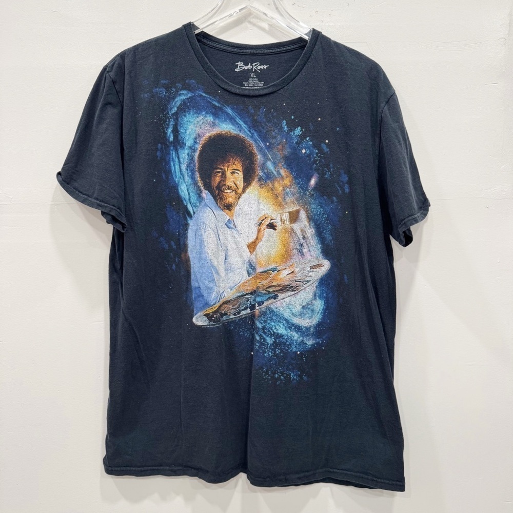 Bob Ross Vintage 90s Universe Solar System Tee Short Sleeve Navy Blue XL Cotton